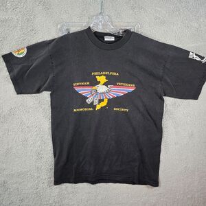 Bayside Black Men's Philadelphia Vietnam Veterans Memorial Society Tshirt Size L
